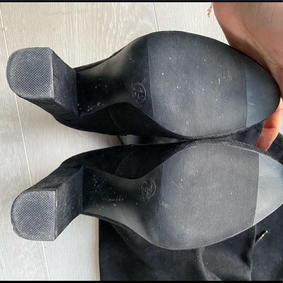 Black Suede over-the-knee Boots - Picture 3 of 6